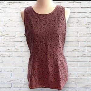 Banana Republic Lace Sleeveless Top - Dusty Purple - Size 10